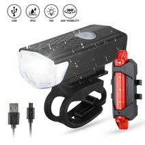 LED경광등 경광봉 신호봉 주차스토퍼 자전거 자전거 라이트 usb led 충전식 세트 마운틴 사이클 프론트 백 헤드라이트 램프 손전등 사이클링 안전 경고등 45 124, 검은색, [01] Black - Rear Light
