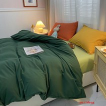 puildaug 믹스 앤 매치 미국면 4 피스 세트 간단한 침대 3 피스 세트 순수 범프 퀼트 커버 침대 시트 기숙사 4
