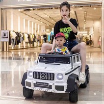 부모탑승 전동차 지바겐 6x6 보호자 동반 전동 유모차, 화이트6륜가죽싵+모든기능+12V10A폼소프트휠