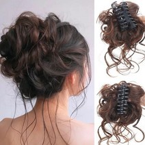 똥머리 셀프 붙임머리 피스 긴머리 미용 가발 헤어피스 포니테일가발 패션가발 집게핀가발 집게가발, 똥머리집게핀가발_내츄럴블랙, 1개