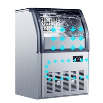 제빙기 아이스메이커 얼음제조 110V/220V 스퀘어 아이스 큐브 메이커 80KG 최대 자동 머신 스몰 바 커피 밀, 01 zb-240 110V_01 CN