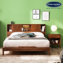 [잉글랜더] 셀린 고무나무 원목 슬라이딩 LED 침대(Sweet Slumber 스탠다드 매
