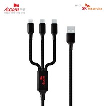 액센 3in1 케이블 1.2m SK118 케이블 블랙, 액센 SK118 3in1 케이블 1.2m, 1개