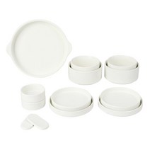 블룸엣홈 코튼 2인 식기홈세트 13P (크림), 단일옵션