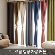 윈홈스 [형상가공 맞춤]기억해 스마트 메모리 암막커튼(원톤)나비주름 긴창 커튼