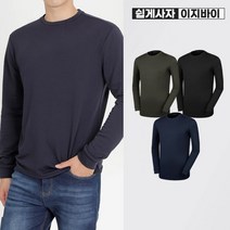 [이지바이] 남성 겨울용 두툼한 프리미엄 기모 라운드 티셔츠