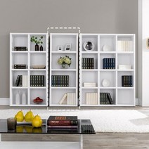 미주몰 국민책장 4단 오픈책장 낮은책상 거실 수납 선반, 오크