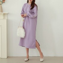 시크루즈 논크 기모 퍼프 소매 트임 원피스 BDOE610