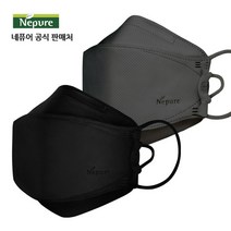 네퓨어 프리미엄 KF94 대형 황사 미세먼지 끈조절 컬러 마스크, 프리미엄 KF94 검정+진한회색 30매씩