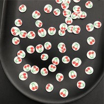 60g 과일 항목 Polymerclay 어린이 점토 뿌리 Diy/케이크 Diy 만들기/네일 아트/스크랩북 장식/공예 필러, [14] apple light half