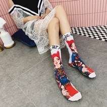 오즈디 명화 갤러리 아트 삭스 사람 소녀 드로잉 디자인 컬러 롱 양말