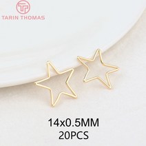 358914MM 18MM 20MM 24K 골드 컬러 도금 황동 둥근 별 모양 폐쇄 링 Diy 쥬얼리 액세서리, [09] 3577-Star 20PCS