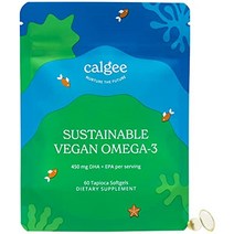Calgee 지속 가능한 비건 오메가 3 보충제 – 450mg DHA & EPA – 프리미엄 식물 기반 조류 오일 – 카라기난 프리 피쉬 오일 대체품 - /오메가, 0-단일상품