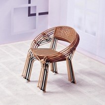 라탄 암체어 우드 인테리어의자 수면 안락의자, 40.흰색중형및대형사이즈(이중강철막대모델)앉은
