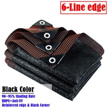 꾸미고 HDPE 햇빛 가리개 그물 천막 자외선 방지 천 패브릭 테라스 전망대 수영장 차양 항해 자동차 캐노피, 4x5m, 6-line black Net