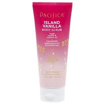 Pacifica Beauty 아일랜드 바닐라 바디 스크럽 엑스폴리에이팅 설탕 로즈힙 오일 바디 폴리쉬 배스 & 샤워 클린 파라벤 비건 + 잔인한 성분 없음 핑크