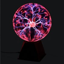 플라즈마볼 정전기볼 사주 플라즈마 볼 램프 인치 글로브 정적 야간 조명 매직 터치 사운드 민감한 유리 구, 빨간