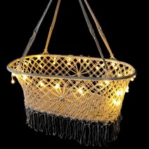 나무그네 원목 그네벤치 아기 스윙 놀이 활동 어린이 해먹 재미 소년 소녀 안전 장난감 흔들 의자 캔버스 좌석 모델, [02] With Small Bulbs