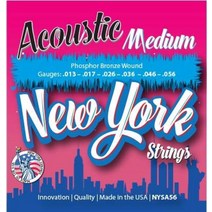 New York Strings NYSA56 어쿠스틱 기타 스트링 인청동 와운드 - 미디엄 - 혁신 - 품질 - 뉴욕 스트링은 스트링의 교향곡입니다 - 미국 제조