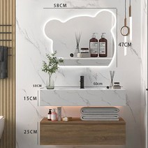남쪽나무 세면대 세트 (스마트거울) 욕실세면대 세트 이케아세면대 벽걸이세면대 세면대, X1, 60CM