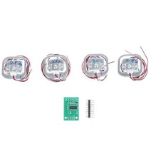 4Pcs 50kg 인간 스케일로드 셀 중량 센서 + HX711 AD 모듈 몸체로드 계량 압력 측정 도구, 03 1 set