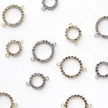 J626 고리2개 써클 큐빅 장식 쥬얼리 재료 귀걸이부자재 큐빅 써클 커넥터