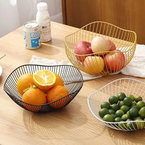 북유럽 스타일 철예 과일 바구니 프릴 철선 불규칙 과일 접시 간식 철예 과일 바구니, 연잎 검정 트럼펫(짧은) 경사진 가장자리, 1개