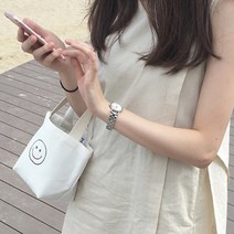 엘로이즈 마이크로 미니 토트 에코 캔버스 토드 천가방 스마일 캐주얼 레터링 데일리 작은 간편 심플 깔끔 손가방