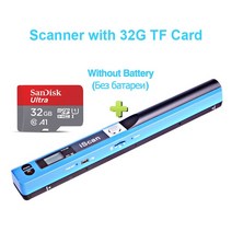 북스캐너IScan 휴대용 스캐너 문서 A4 책 컬러 사진 이미지 핸드 헬드 지원 JPG PDF TF 카드 배터리 포함되, 14 Blue with 32G Card