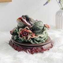 재물복 장식품 섬세한 옥빛 삼족두꺼비 도서관 데스크테리어 100일, 중(129), 중(129)