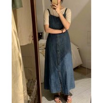 데님 레트로 날씬원피스