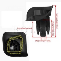 수하물 가방 바퀴 교체 롤러 나사 소형 여행 액세서리 개, W041 Black (Large)