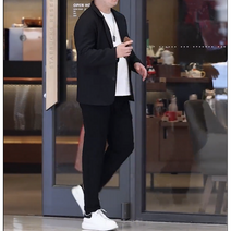 남성정장자켓 봄과 가을 남성 대형 정장 뚱뚱한 남자 고급 비즈니스 캐주얼 빅사이즈 자켓