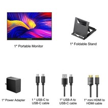 LCD 모니터 세로 34인치 가성비 240hz 휴대용 울트라 클리어 노트북 게임용 컴퓨터 디스플레이 용 화면, 가죽 케이스 없음, jp 플러그