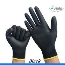완전코팅장갑 2-30 쌍의 나일론 PU 장갑 안전 작업 수리 특수 손바닥 코팅 목수 용품, 01 Black 2 pairs_04 XL
