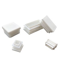 흰색 플라스틱 사각 캡 내부 플러그10x20mm15x30-60x60mm보호 가스켓더스트 씰 엔드 커버 캡파이프 볼트 가, 14 25x50mm-5pcs