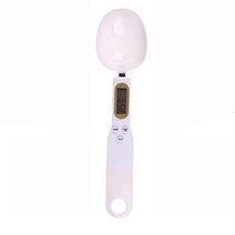 디지털 LCD 계량 측정 숟가락 500G/0.1G 주방 커피 설탕 그램 스케일 스푼 전자 스푼 무게 규모 베이킹 액세서리, 하얀색