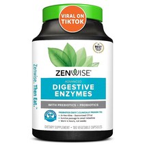 Zenwise Health 소화 효소 프로바이오틱스 프리바이오틱스 180개입 2달 분 및 팽창 완화/여성 남성용/아밀라아제 브로멜레인 함유 락토스 흡수 206232, 180 Count (Pack of 1)