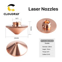 Cloudray-레이저 노즐 싱글 더블 레이어 직경 28mm 구경 0.8-6.0mm Precitec WSX Raytools 파이버 레이저, 02 Double Layer_14 6.0mm