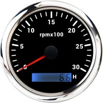 해양 보트 자동차 rpm 게이지 용 lcd 시간 측정기가있는 ad 85mm 타코미터 0-3000 4000 8000 rpm 미터 타크 센서 7 색 백라이트, bs 3000rpm