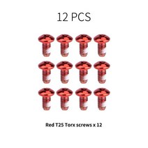 12 다채로운 Mtb 디스크 브레이크 로터 볼트 세트 자전거 부품 Torx T25 산악 고정 나사, 01 Red