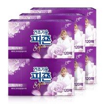 피죤 건조기용 드라이시트 미스틱레인 120p, 6개