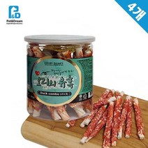 프렌치불독 반려견사사미 퍼그 강아지육포간식 소화 고단백 오리 4개, 상세페이지 참조