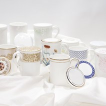 한국도자기 뚜껑 머그 모음 본차이나 데일리 머그컵, 레이스, 뚜껑1p + 머그1p