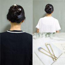 셀롤로오스 비녀 U자 메탈 비녀 헤어핀