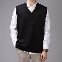 더맨쉽 데일리 옆트임 솔리드 오버핏 니트 베스트 DLTWT23017