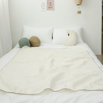 바미블랑 봉봉 블랭킷 순면 거즈 아기 속싸개 담요 사계절, 크림베이지