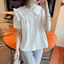 라라티나 멜로 여성 빅카라 프릴 반팔 블라우스