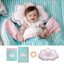 [보니타베베] 드림 침구 2종(이불+패드)+짱구베개 세트, 이불패드:구름 / 짱구베개:고양이