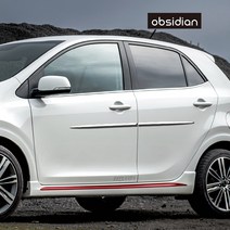 기아 모닝 문콕 스크래치 방지용 순정느낌 부착형 도어가드 4p 1대분, 73+60cm, 크롬